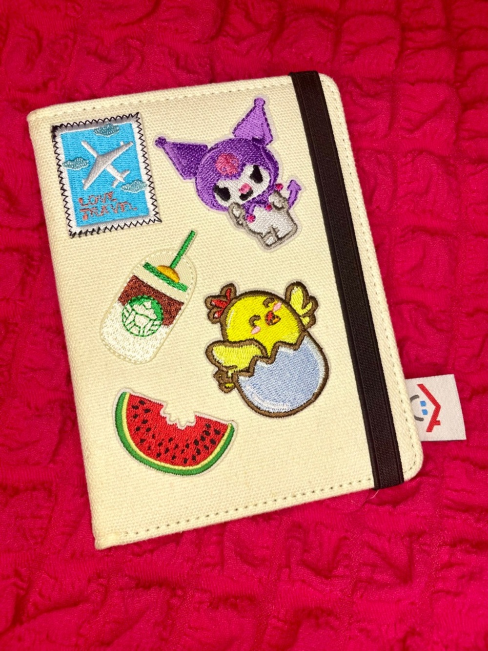 Sanrio Passport Wallet with Kuromi Cute Character Patches
